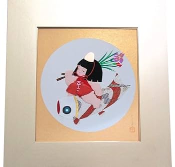 和紙押し絵　ハンドメイド（浮世絵）F6号格子額付き 和紙押し絵 ハンドメイド（浮世絵）F6号格子額付き 障子紙 和柄