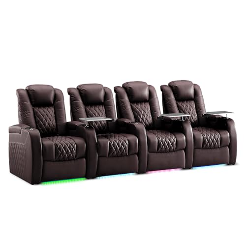 Image of Weilianda Home Theater Seating, Top Grain Leather Movie Theater Chair