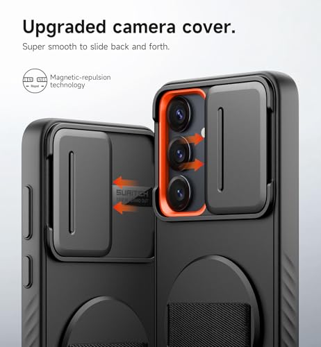 SURITCH for Samsung Galaxy S25 Case [No Magnet Ring][360° Rotatable Phone Grip][Invisible Kickstand][Slide Camera Cover] -Black by SURITCH - Used condition - Image 6