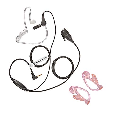 Covert Acoustic Tube Earpiece with Earmoulds for Binaton Radio Binatone Terrain 750, Binatone Action 1100, Binatone Latitude 100, Binatone Latitude 150
