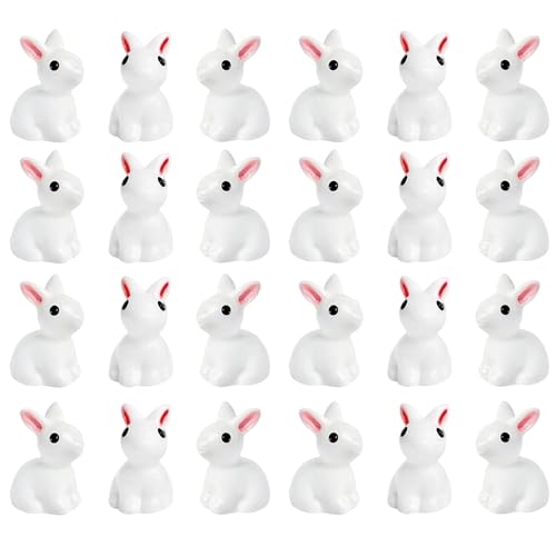 xianshi Osterhasen Figuren,24 Stück Osterhase Deko,Kleine Osterhasen,Figur für Dekoration,Statue Tisch aus Osterdeko