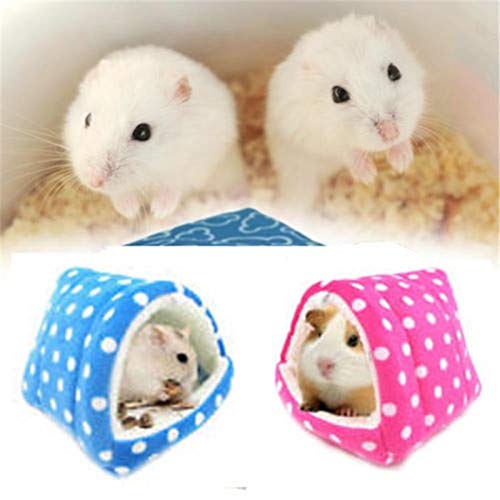 Pet LJ Nido de pájaro triangular grueso cálido nido de loro, hamster, tamaño: L-13 x 14 cm (azul) (color: azul)