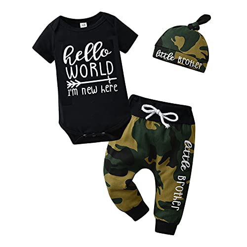 Image of Newborn Infant Baby Boy Clothes Long Sleeve Romper + Pants + Hat 3PCS Outfits Set