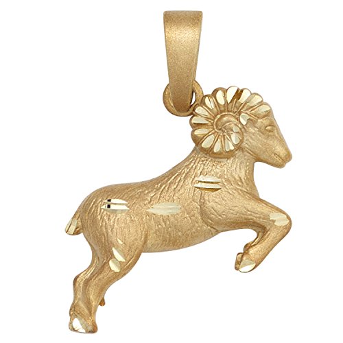 Jobo Sternzeichen-Anhänger Widder aus 925 Sterling Silber vergoldet