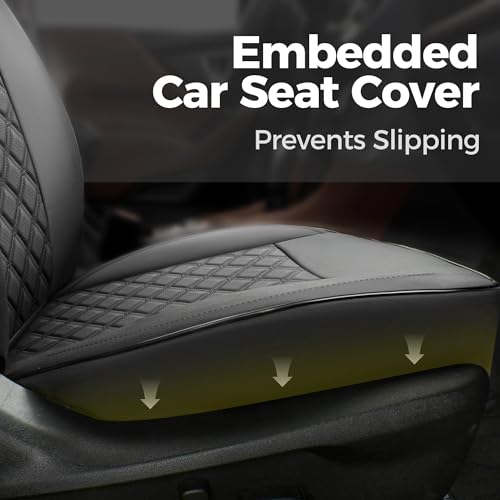 Image of GIANT PANDA Front Car Seat Covers Customized Fit 2005-2013 Chevy Chevrolet Corvette C6 Standard Seats, Leather, Black&Red