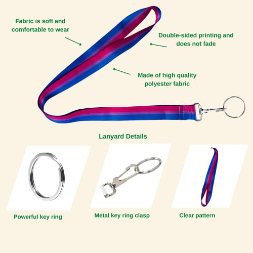Fundraising For A Cause | Bisexual Flag Striped Lanyard – Lgbtq Gay Pride Badge Holder For Pride Parades And Events (1 Lanyard) #TOP6