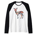 Origami Nara Ciervo Flores De Cerezo Japonés T Japón Camiseta Manga Raglan