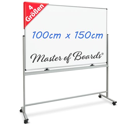 Master of Boards Magnettafel Whiteboard mit Ständer 100 x 150cm...