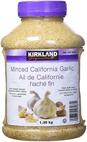 KIRKLAND SIGNATURE Minced California Garlic, 1.36 kg (Pack of 1)