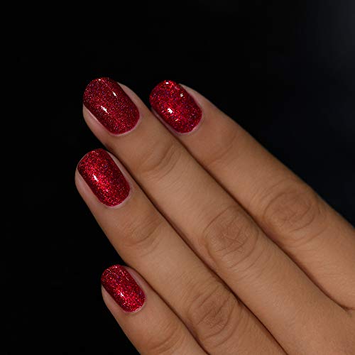 Image of ILNP Say Love - Ruby Red Holographic Nail Polish, Chip Resistant, 7-Free, Non-Toxic, Vegan, Cruelty Free, 12ml