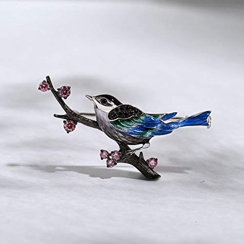 Image of Santuzza 925 Sterling Silver Enamel Brooch Pin for Women