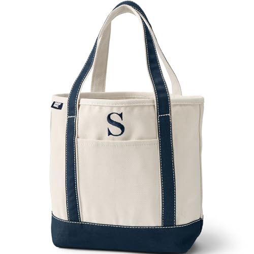 Image of Lands' End Pre-Monogrammed Letter Canvas Tote Bag