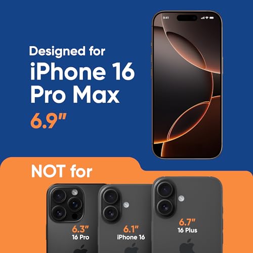 Image of Ocushield Privacy Screen Protector for iPhone 16 Pro Max - Anti-Spy Tempered Glass, Blue Light Filter, 95% Transparency, Bubble-Free Install, Scratch-Resistant, Case Friendly