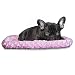 Furhaven Pet Dog Bed Kennel Pad | Ultra Plush Curly Faux Fur Crate or Kennel Mat Bolster Pet Bed for Dogs & Cats, Strawberry, Small