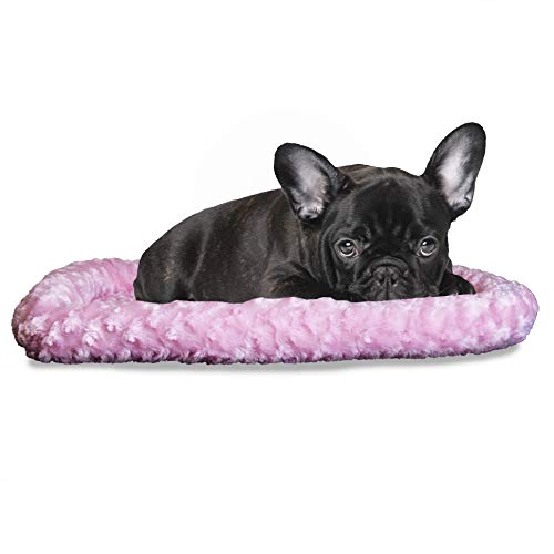 Furhaven Pet Dog Bed Kennel Pad | Ultra Plush Curly Faux Fur Crate