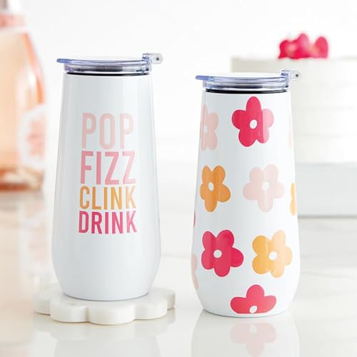Flûte à champagne isotherme Santa Barbara Design Studio 355ml fleurs