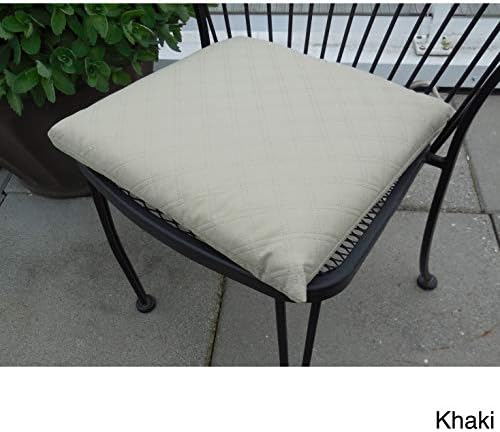 Edie Sonic Double Diamond Indoor/Outdoor Chair Pad, Khaki