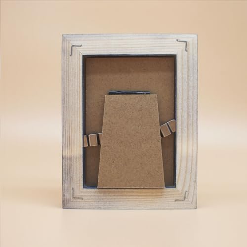Image of 2x3 Picture Frame Solid Wood,Blue. Table Top or Wall Mount Photo Frames with Plastic Glass for 2x3 Inches Pictures, Modern Home Office Decor
