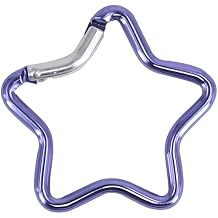 Star Carabiner, Star Shaped Climbing Buckle, Aluminum Alloy Heavy Duty Keyring Hook for Camping Fishing Hiking Traveling Aluminum Key Chain Clip Accessories Blue