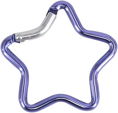 Star Carabiner, Star Shaped Climbing Buckle, Aluminum Alloy Heavy Duty Keyring Hook for Camping Fishing Hiking Traveling Aluminum Key Chain Clip Accessories (Blue)