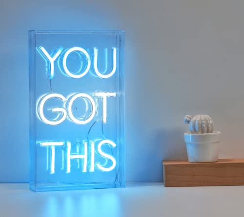 SocalSunny Neon Signs LED Desk Neon LightLightbox Bar Sign 3D Letter Lights Wall Decor Party Light Home Bedroom Livingroom USB Aesthetic Decoration Accessories Room Decor Standing (YOU GOT THIS)