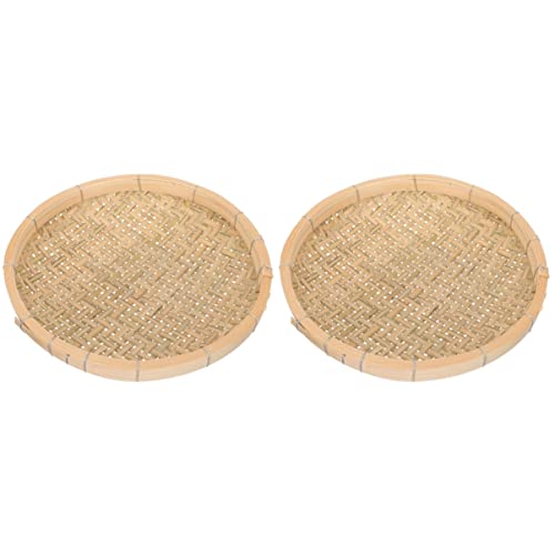 AUTSUPPL Storage Basket Multi Purpose Hand Woven Food Holder for Kitchen Versatile Fruit and Vegetable Tray Natural Material Decorative Storage