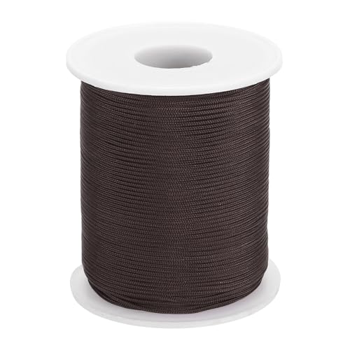 QUARKZMAN Cordón Trenzado para Persianas Romanas, 1mm 100 Metros Cordón De Nylon Trenzado para Persianas Romanas, Hilo para Collares, Pulseras, Color Café