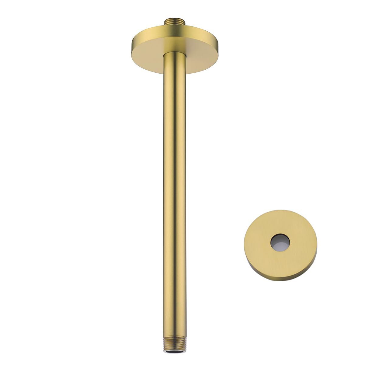 Bras de douche champagne 30,5 cm avec bride pour jet de pluie continu