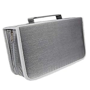 MERIGLARE Draagbare CD-organizer, flexibel, opbergdoos voor album met 128 capaciteiten voor reizen in de auto, zilver