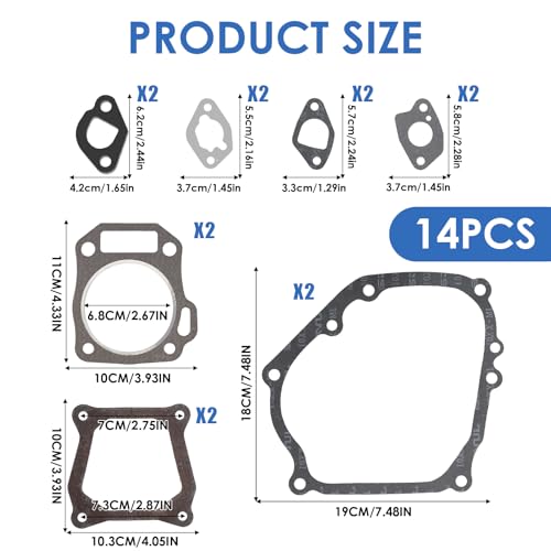 Image of Predator Hemi 212 Carburetor Exhaust Intake Gasket Kit, Small Engine Carb Head Gaskets Material Compatible with 196cc 212cc GX160 GX200 Power Equipment (212cc /GX160 Full Gasket Set)