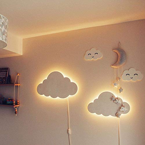 Image of Cloud Night Light, Kids Wall Lamp in White, Nursery Decor