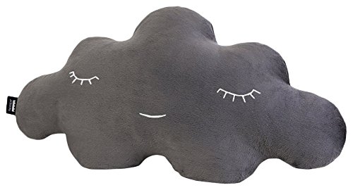 Paparajote Factory Cloud Newborn L Soft Grey Cojín Suave de Pelo, con Forma de Nube, Especial para bebés, 50 x 25 cm, Algodón, Gris, 80 x 16 x 42 cm