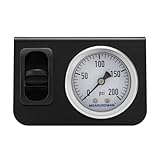 MEASUREMAN in-Cab Single Air Gauge Control Kit with Paddle Switch for Air Suspension System, Precision Pressure Monitoring 0-200psi
