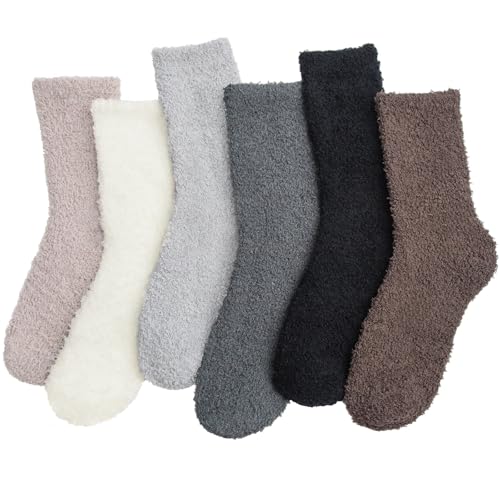 Kotashion Kuschelsocken Damen 6 Paar Flauschsocken Wintersocken...