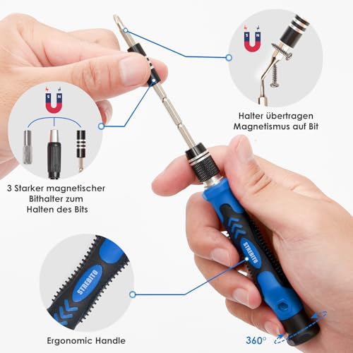 STREBITO Elektronik-Präzisionsschraubendreher-Sets 142-teilig mit 120 Bits Magnetisches Reparaturwerkzeug-Set für iPhone, MacBook… – Ansicht 3