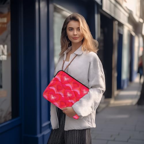 Funda para portátil de 15 pulgadas color Retro Hearts Rojo miniatura 7