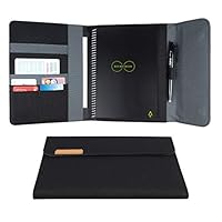 Rocketbook Capsule 2.0 Folio Cover für Core und Fusion | 100% recycelbar, mit Stifthalter, magnetischem Verschluss und Innenstaufach | Schwarz, Executive A5 Größe 15.2 cm x 22.3 cm, 1 Stück