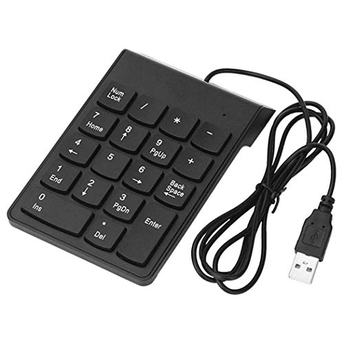 Usb Numeric Keypad Numpad Portable Slim Mini Number Pad Keyboard For Laptop Desktop Computer Pc, Chrombook, Surface Pro Notebook, Tax Number Calculate, Office Travel & Home Nk859-18 Key Black #TOP5
