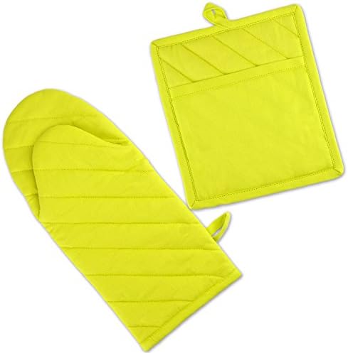 DII Everyday Basic Kitchen Collection, Kitchen Set, Neon Yellow 2 Piece