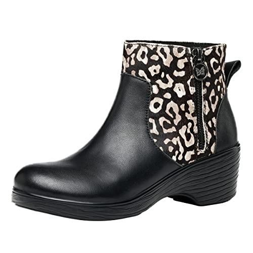 Alegria Serina Womens Leather Wedge Ankle Boots