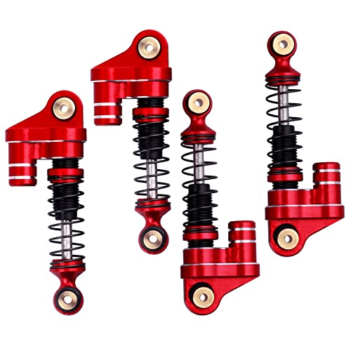 Image of 4pcs RC Mini Shocks Damper for 1 /24 Axial SCX24 AXI90081 Deadbolt RC Crawler Car Upgrades Parts Replacement (Black&Red)