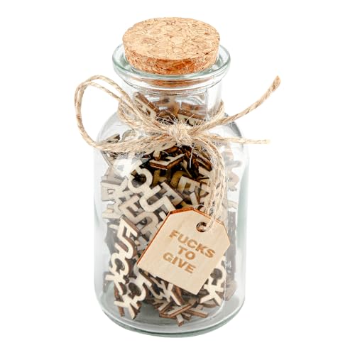 Bojueshaw Fucks Gift Jar - Stress Relief and Prank Gift for Birthday Valentines Day and April Fools Day Eco-Friendly Wooden Material Gift Jar with Corrugated Box Packaging