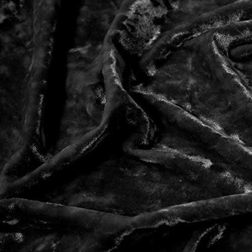 LUVFABRICS Crushed Ice velvet stretch fabric (BLACK)