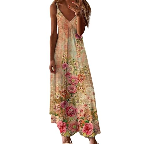 Robe d'été à imprimé floral avec poches latérales et fente élégante