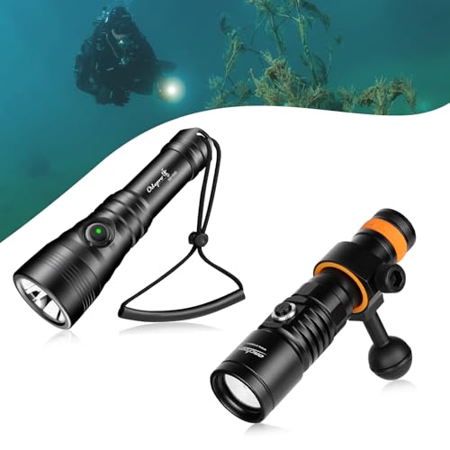 ORCATORCH D710V & Odepro SD1500 Professional Dive Light Bundle (2000 + 1500 Lumen) - Tri-Color Video Light with Backup Flashlight for Underwater Photography, Scuba & Night Diving - 2-Pack