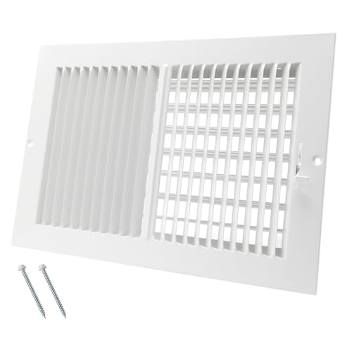 12 x 8 Inch [Duct Opening] Air Vent Covers for Wall or Ceiling - High Airflow 2 Way Steel Ventilation - Adjustable Wall/Ceiling Register, 13-3/4 Inch x 9-3/4 Inch [Overall Dimensions]