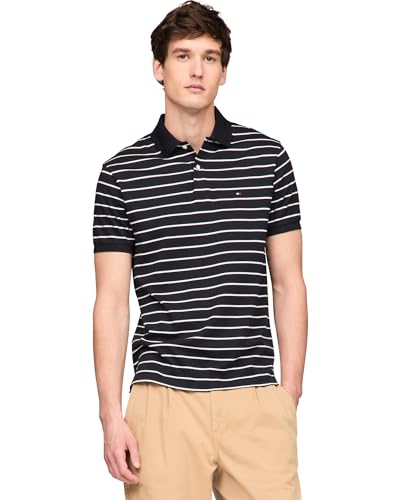 Image of Tommy Hilfiger Mens Short Sleeve Casual Polo Shirts in Regular Fit with Liquid Cotton