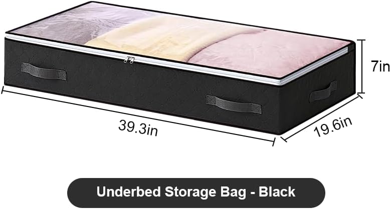 Miniatura 2 de Organizador de almacenamiento debajo de la cama, bolsas plegables debajo de la cama con ventana transparente y asas, organizadores de armario y