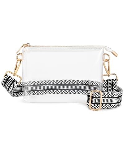 Image of Lorbro Clear Purse for Women Stadium Approved, Clear Crossbody Bag with Zipper Closure, Transparent Purse for Concert Sports