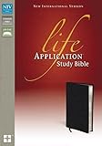 NIV, Life Application Study Bible, Genuine Leather, Black, Red Letter Edition